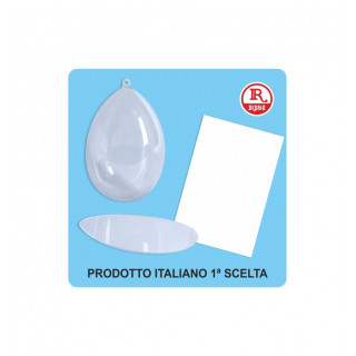 UOVO IN PLASTICA CON DIVISORIO E CARTONCINO 14x9 cm