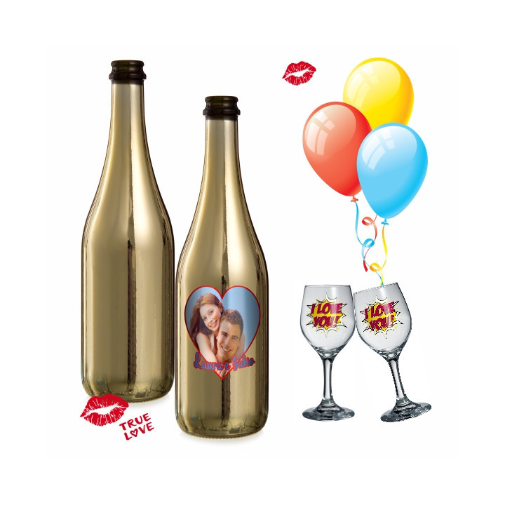 BOTTIGLIA DA VINO 75ml, peso 452 gr, COLOR ORO LUCIDO PRONTA PER LA SUBLIMAZIONE
