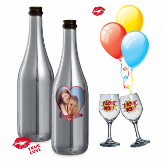 BOTTIGLIA DA VINO 75ml, peso 452 gr COLOR ARGENTO PRONTA PER LA SUBLIMAZIONE