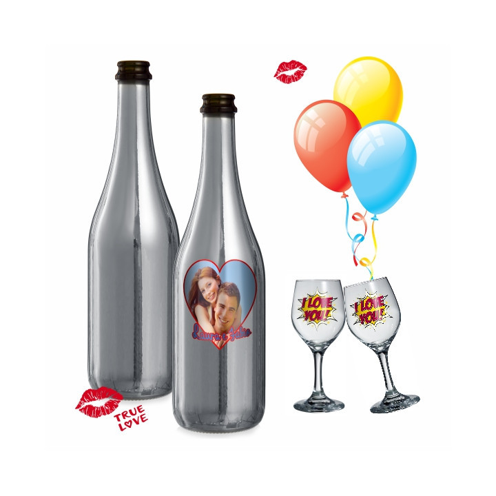 BOTTIGLIA DA VINO 75ml, peso 452 gr COLOR ARGENTO PRONTA PER LA SUBLIMAZIONE