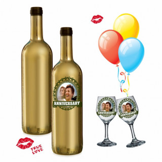 BOTTIGLIA DA VINO 75ml, peso 400 gr COLOR ORO LUCIDO PRONTA PER LA SUBLIMAZIONE (conf. 6 pz)