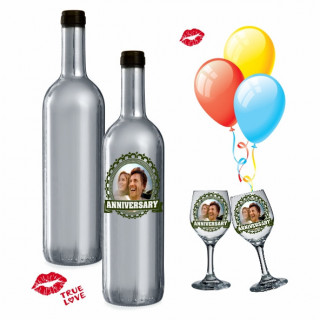 BOTTIGLIA DA VINO 75ml, peso 400 gr COLOR ARGENTO LUCIDO PRONTA PER LA SUBLIMAZIONE (Conf. 6 pz)