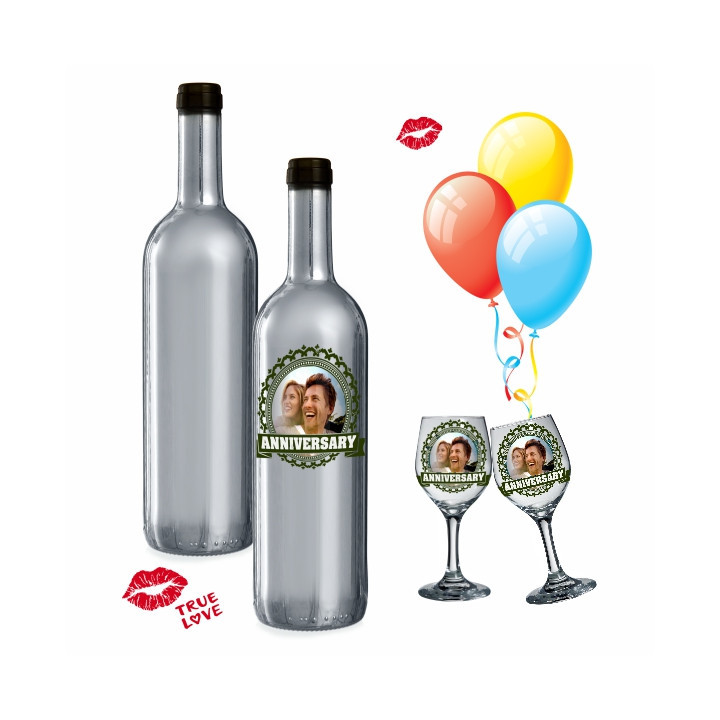 BOTTIGLIA DA VINO 75ml, peso 400 gr COLOR ARGENTO LUCIDO PRONTA PER LA SUBLIMAZIONE (Conf. 6 pz)