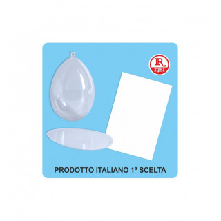 UOVO BOMBATO IN PLASTICA 6,5 x 10 H CON DIVISORIO E CARTONCINO