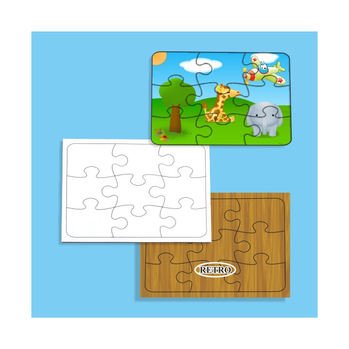PUZZLE IN MDF SUBLIMABILE DA 9 PEZZI 11,7x7,9 cm SPESSORE  3 mm