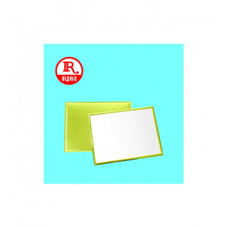 TARGA BIANCA CON BORDI IN RILIEVO DORATI 160x120mm