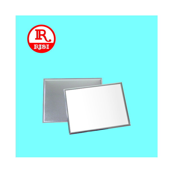 TARGA BIANCA CON BORDI IN RILIEVO ARGENTO LUCIDO 150x100 SPESSORE  0.55 mm
