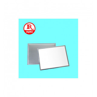TARGA BIANCA CON BORDI IN RILIEVO ARGENTO LUCIDO 160x120 SPESSORE  0.55 mm
