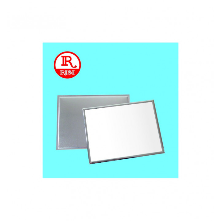 TARGA BIANCA CON BORDI IN RILIEVO ARGENTO LUCIDO 180x130 SPESSORE  0.55 mm