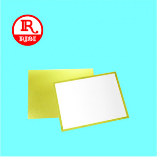 TARGA BIANCA CON BORDI LISCI IN ORO LUCIDO 150x100 SPESSORE  0.55 mm