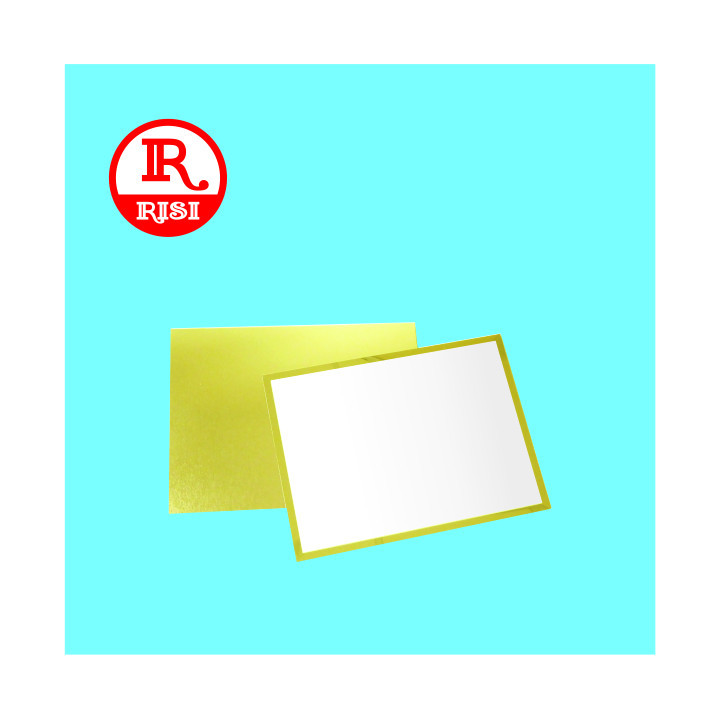 TARGA BIANCA CON BORDI LISCI IN ORO LUCIDO 150x100 SPESSORE  0.55 mm