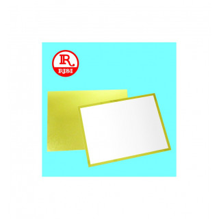 TARGA BIANCA CON BORDI LISCI IN ORO LUCIDO 200x150 SPESSORE  0.55 mm