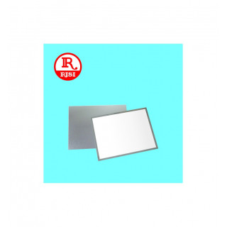 TARGA BIANCA CON BORDI LISCI IN ARGENTO LUCIDO 150x100 SPESSORE  0.55 mm