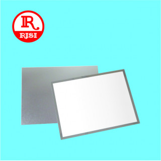 TARGA BIANCA CON BORDI LISCI IN ARGENTO LUCIDO 160x120 SPESSORE  0.55 mm