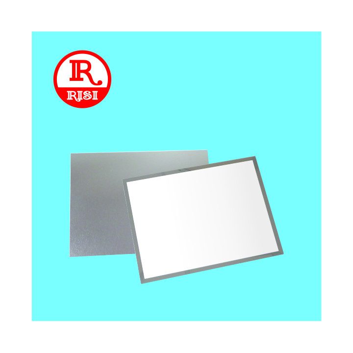 TARGA BIANCA CON BORDI LISCI IN ARGENTO LUCIDO 160x120 SPESSORE  0.55 mm