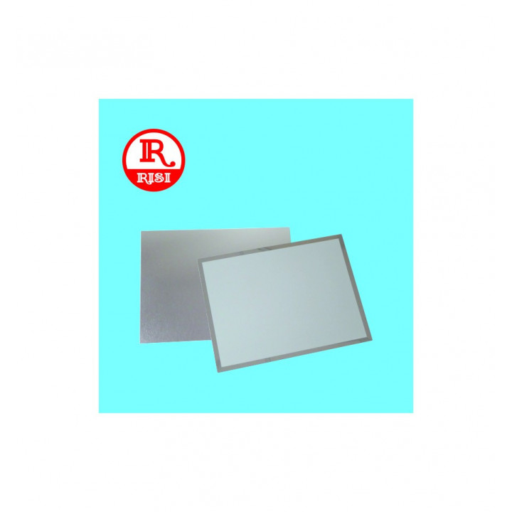 TARGA SATINATA CON BORDI LISCI IN ARGENTO 160x120 SPESSORE  0.55 mm