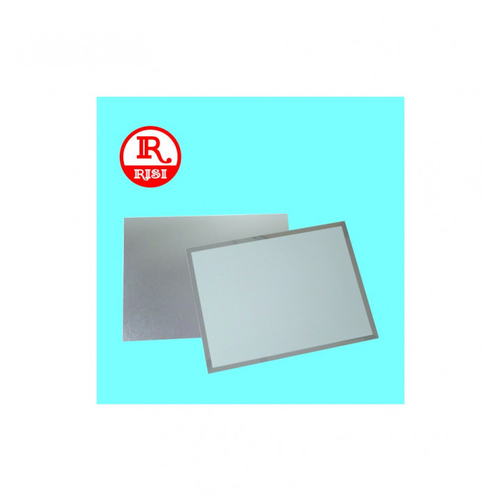 TARGA SATINATA CON BORDI LISCI IN ARGENTO 180x130 SPESSORE  0.55 mm