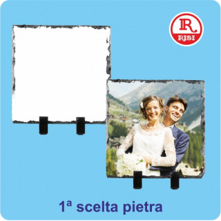 PIETRA QUADRATA 10x10 SPESSORE  0,8 cm CON PIEDINI E SCATOLA, PER LA SUBLIMAZIONE