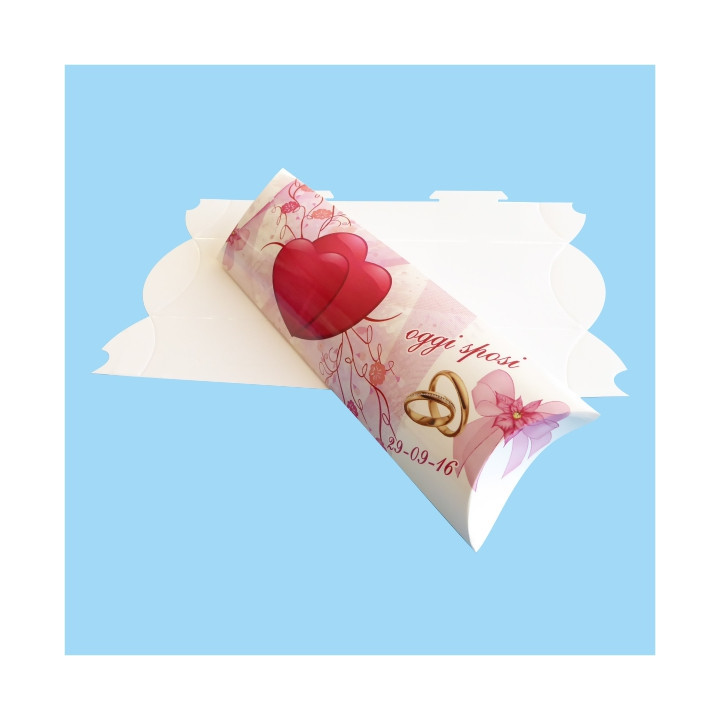 SCATOLINA DA PERSONALIZZARE BIANCA PREDISPOSTA PER LA SUBLIMAZIONE 21,5 x 8 cm