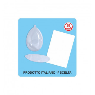 UOVO BOMBATO IN PLASTICA 4 x 6 H  CON DIVISORIO E CARTONCINO