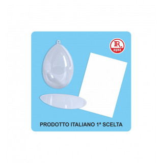 UOVO BOMBATO IN PLASTICA 5,5 x 8 H CON DIVISORIO E CARTONCINO