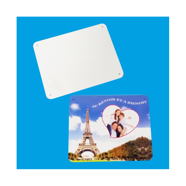 TARGA METALLO LISCIA CON FORI 233x184x0.3 PRONTA PER LA SUBLIMAZIONE