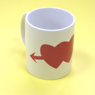 TAZZA MAGICA 80x100h CON 2 CUORI E FRECCIA