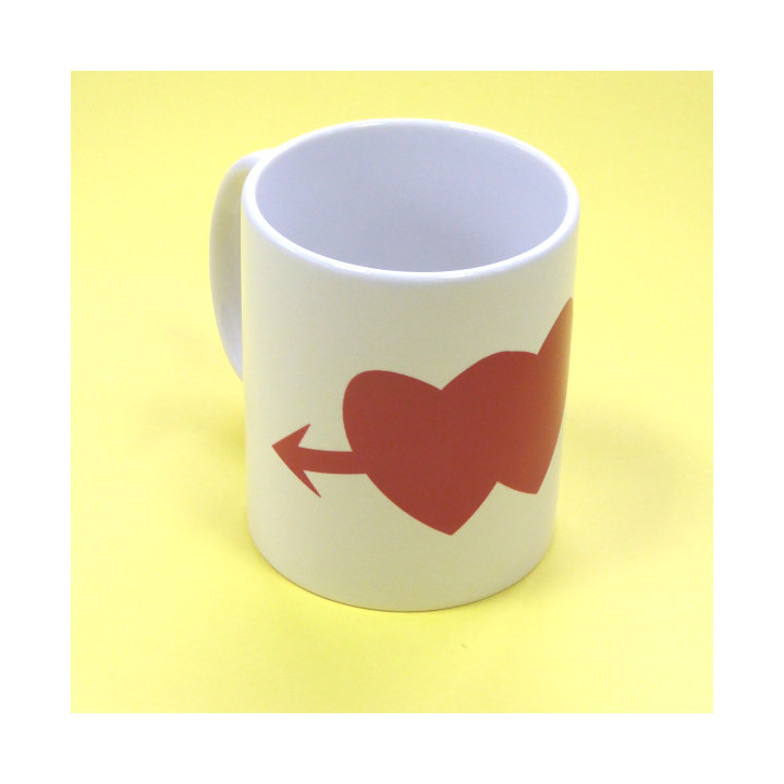 TAZZA MAGICA 80x100h CON 2 CUORI E FRECCIA