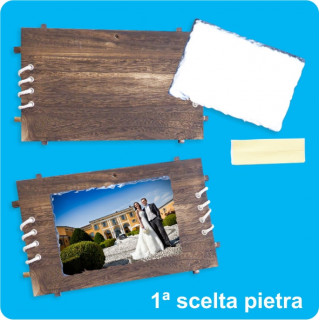 PIETRA SUBLIMABILE CON CORNICE LEGNO 26x18 cm IN SCATOLA