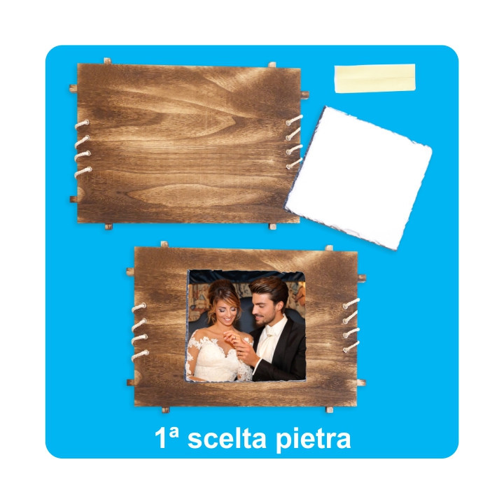 PIETRA SUBLIMABILE CON CORNICE LEGNO 30x28 cm IN SCATOLA
