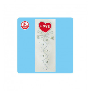 CUORE IN VELLUTO E STRASS, TERMOADESIVO PER APPLICAZIONI SU TESSUTO E MATERIALI VARI, MISURA cm 18,5x7