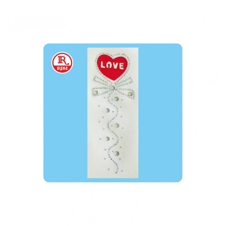 CUORE IN VELLUTO E STRASS, TERMOADESIVO PER APPLICAZIONI SU TESSUTO E MATERIALI VARI, MISURA cm 18,5x7