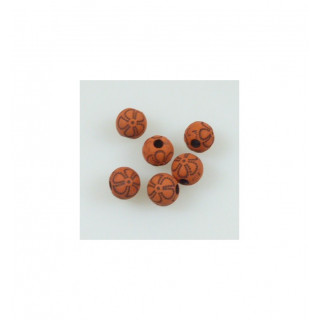 GRANO PLASTICA Ø 8mm ARANCIONE CON FIORE. Confezione da 0,5 KG.