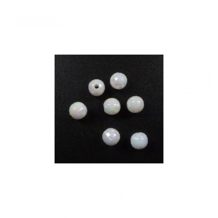 GRANO IN PLASTICA SFACCETTATI MADREPERLA Ø 6mm. Confezione da 0,5 KG.