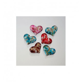CUORI IN PLASTICA  COLORI ASSORTITI 22x16 mm. CONFEZIONE DA 0,5 kg