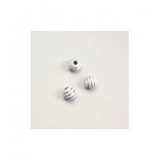 GRANI IN PLASTICA DECORO ARGENTO Ø 8mm. Confezione da 1 KG.