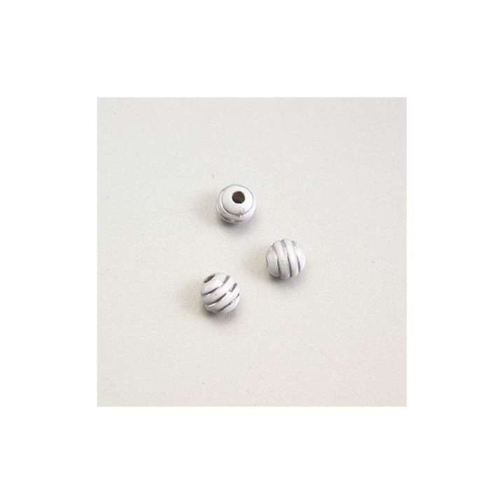GRANI IN PLASTICA DECORO ARGENTO Ø 8mm. Confezione da 1 KG.