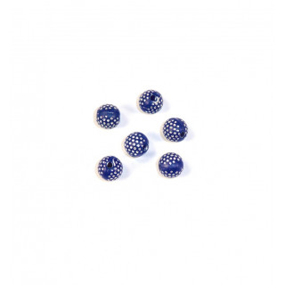 GRANO IN PLASTICA BLU CON PUNTITNI IN ARGENTO  Ø 8 mm -  1 KG   3400 pz
