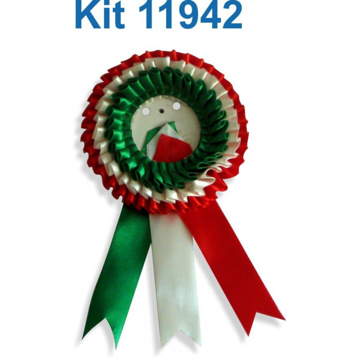 COCCARDA GRANDE TRIPLA PER BOTTONI DIAM 56-58 mm