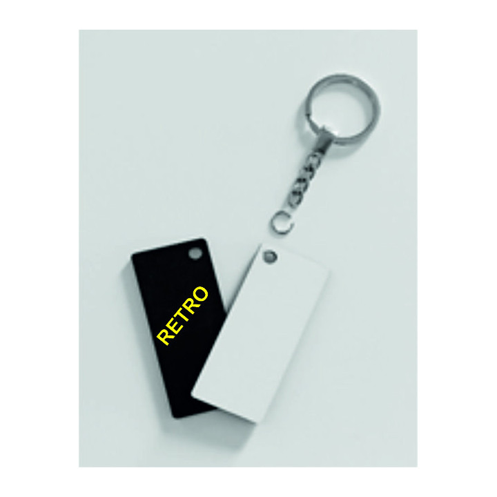 MEDAGLIA RETTANGOLARE IN HDF 7X5cm SPESSORE 3 mm RETRO NERO , PER LA SUBLIMAZIONE