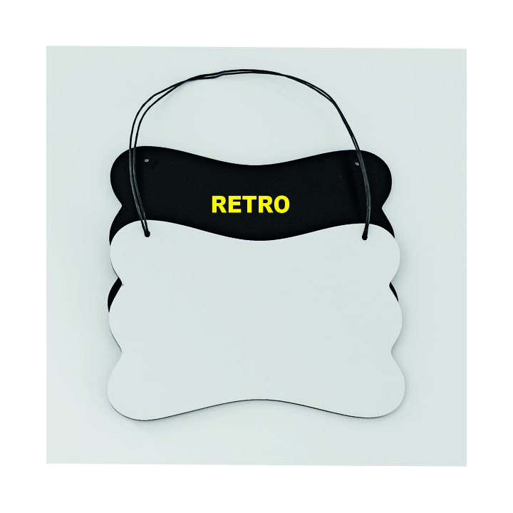TARGA IN HDF 10X16,9 cm SPESSORE 3 mm CON FORI DA APPENDERE, PER LA SUBLIMAZIONE, RETRO NERO