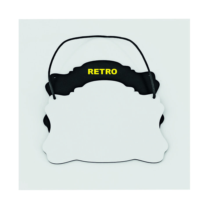 HDF 12,7X16,8 cm SPESSORE 3 mm CON FORI DA APPENDERE , PER LA SUBLIMAZIONE, RETRO NERO