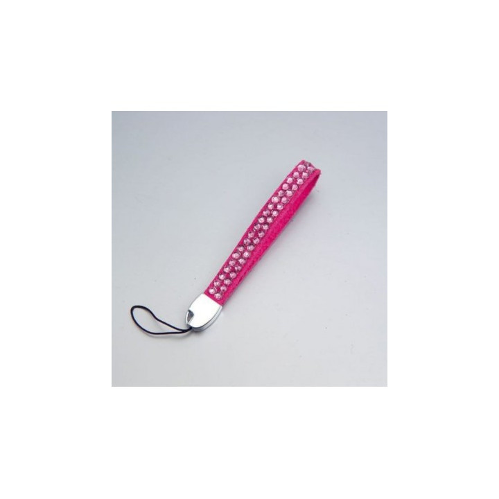 PORTA CELLULARE IN VELLUTO FUCSIA CON STRASS mm 100x10