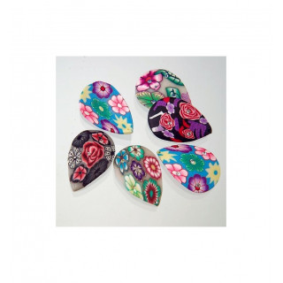 PENDENTE GOCCIA IN FIMO COLORI ASSORTITI 45x26 mm