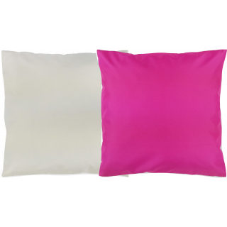 CUSCINO RASO BIANCO/FUCSIA 40x40 cm PER LA SUBLIMAZIONE