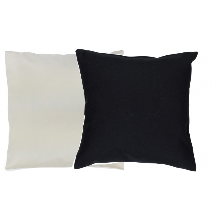 CUSCINO RASO BIANCO/NERO 40x40 cm PER LA SUBLIMAZIONE