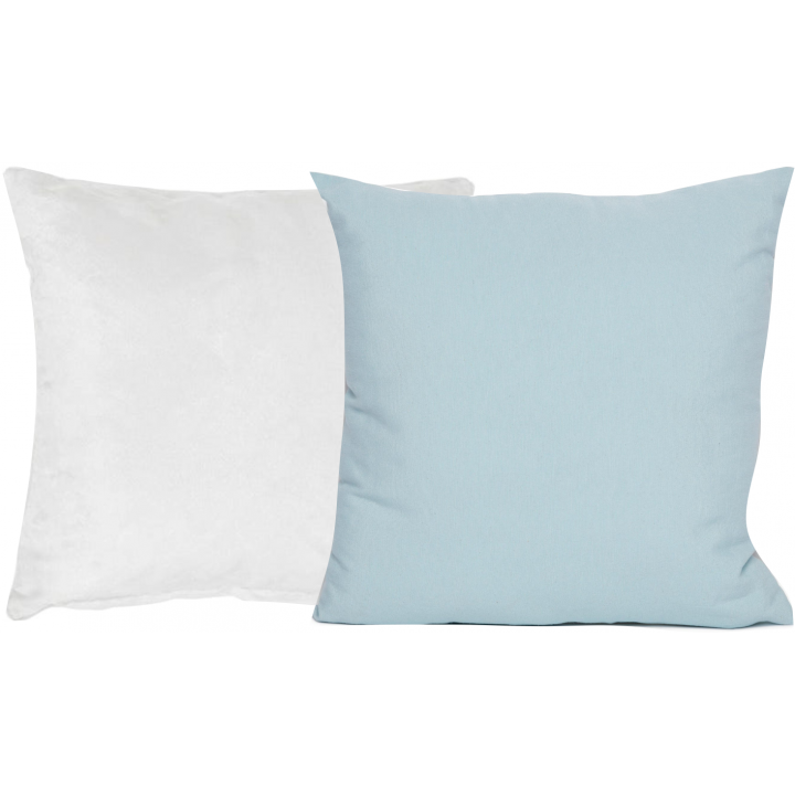 CUSCINO IN MICROFIBRA BIANCO/AZZURRO 40x40 cm PER LA SUBLIMAZIONE 100% POLIESTERE