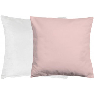 CUSCINO IN MICROFIBRA BIANCO/ROSA 40x40 cm PER LA SUBLIMAZIONE 100% POLIESTERE