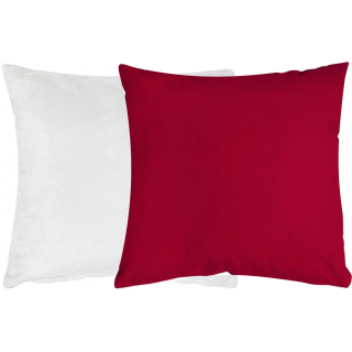 CUSCINO IN MICROFIBRA BIANCO/ROSSO 40x40 cm PER LA SUBLIMAZIONE 100% POLIESTERE