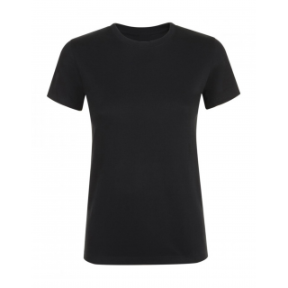 MAGLIA NERA DONNA MANICA CORTA 100% COTONE "M"